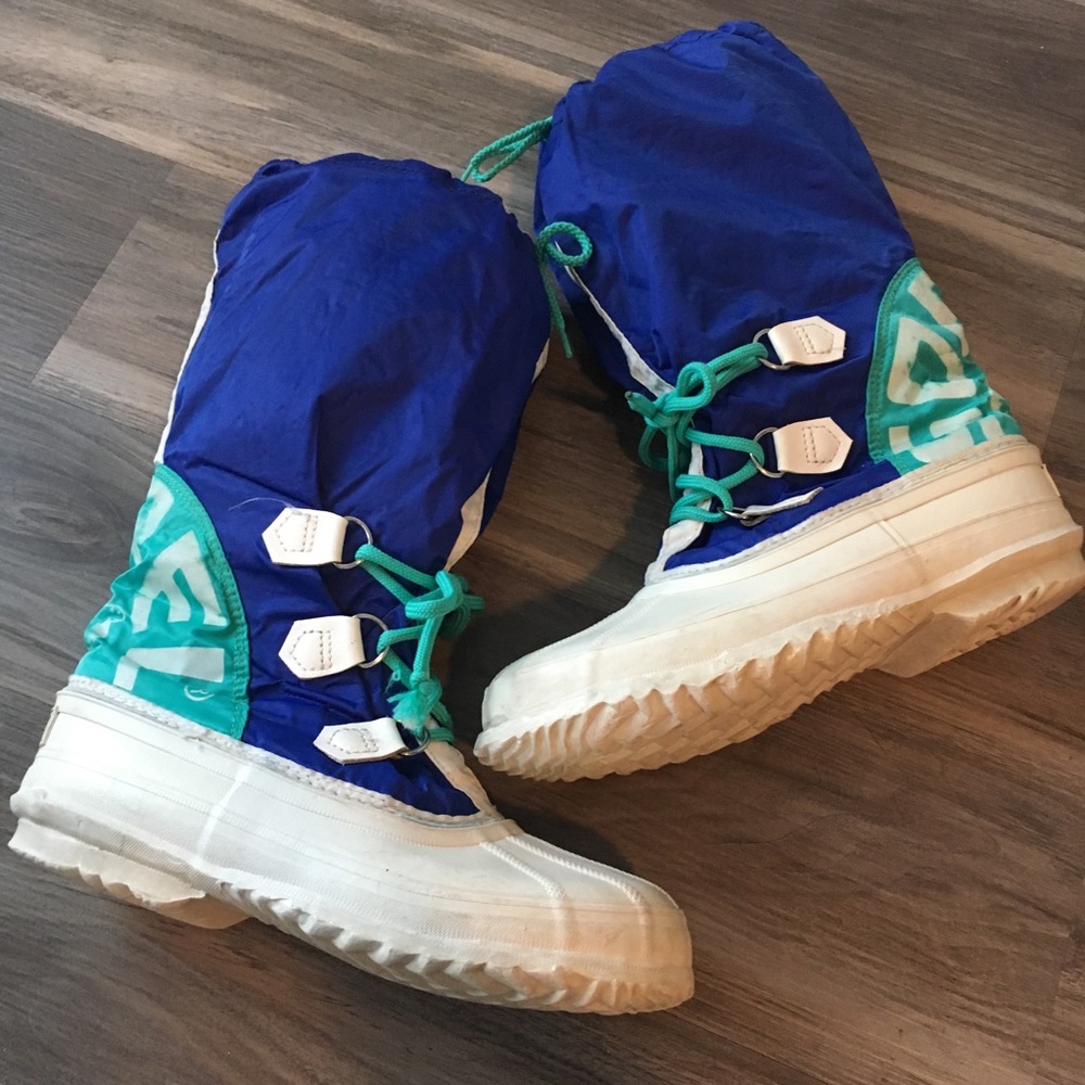 Vintage Sorel Tall Winter Snow Boots Wool Lined 6